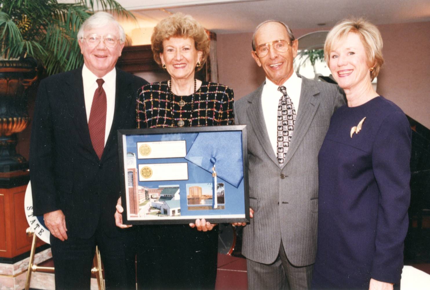 Richard and Helen DeVos with President Emeritus Don and Nancy Lubbers.